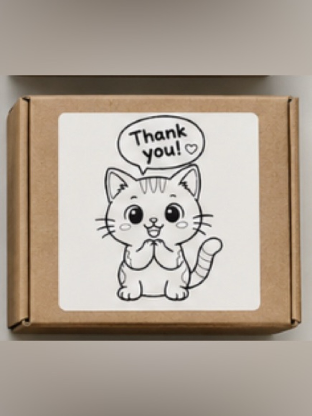 Handmade Cute Cat Thank You Stickers 2”x2” - 25pcs